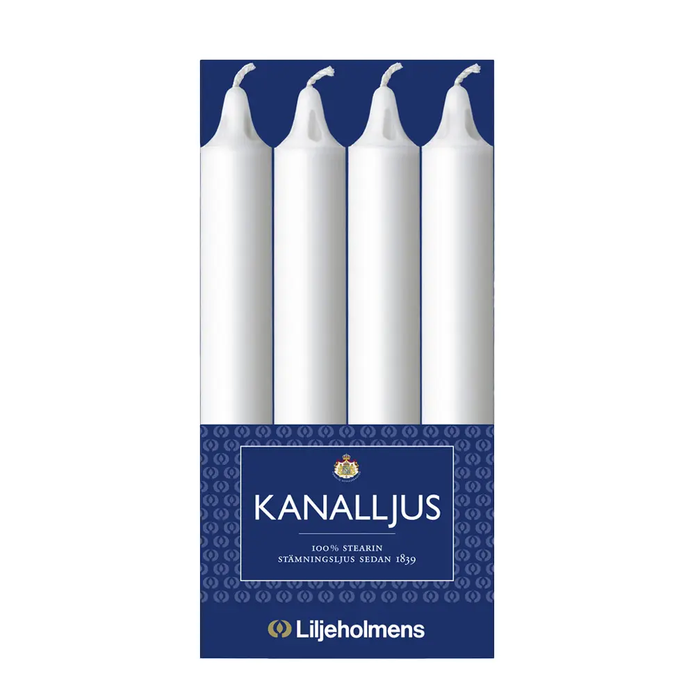 Kruunukynttilä 20,5 cm 4 kpl Valkoinen