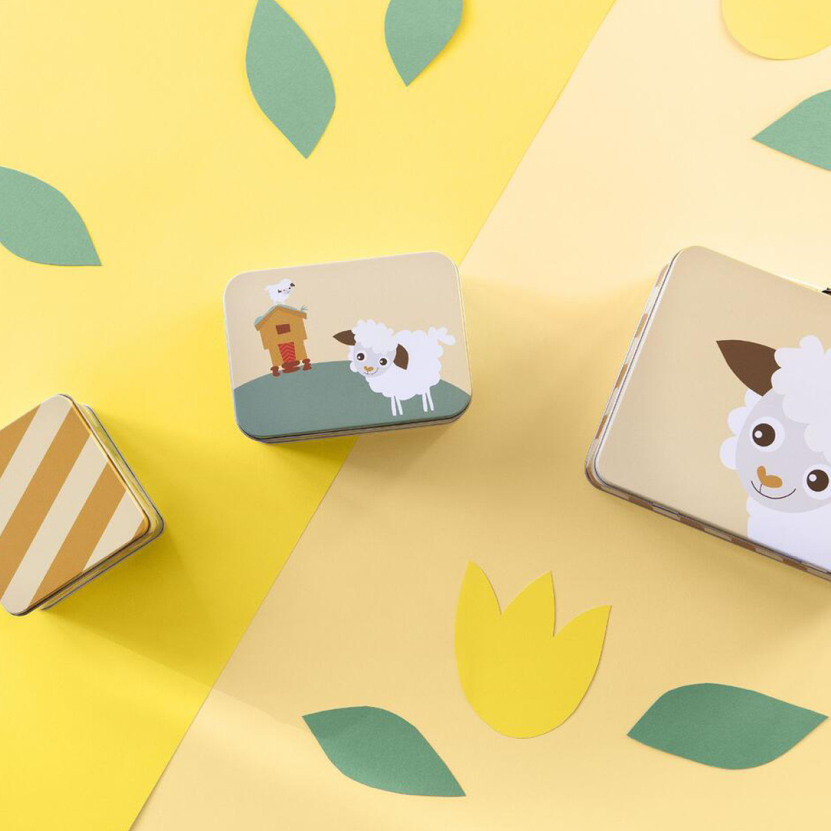 Blafre Lamm matlåda / förvaringslåda plåt 10x14 cm blå