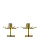 Snowflake ljusstake i järn 2-pack antik mässing