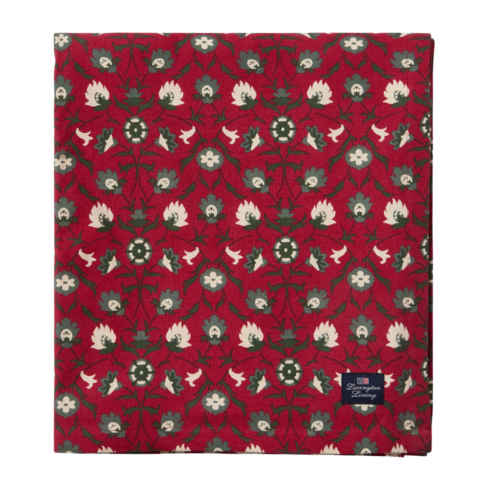 Lexington Duk bomull 180x180 cm blommig röd/beige/grön
