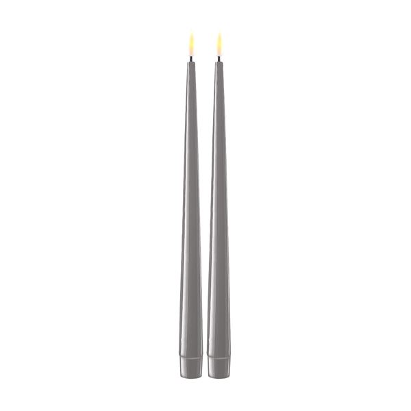 DeluxeHomeart - LED Antiikkikynttilä 2,2x28 cm 2 kpl Harmaa