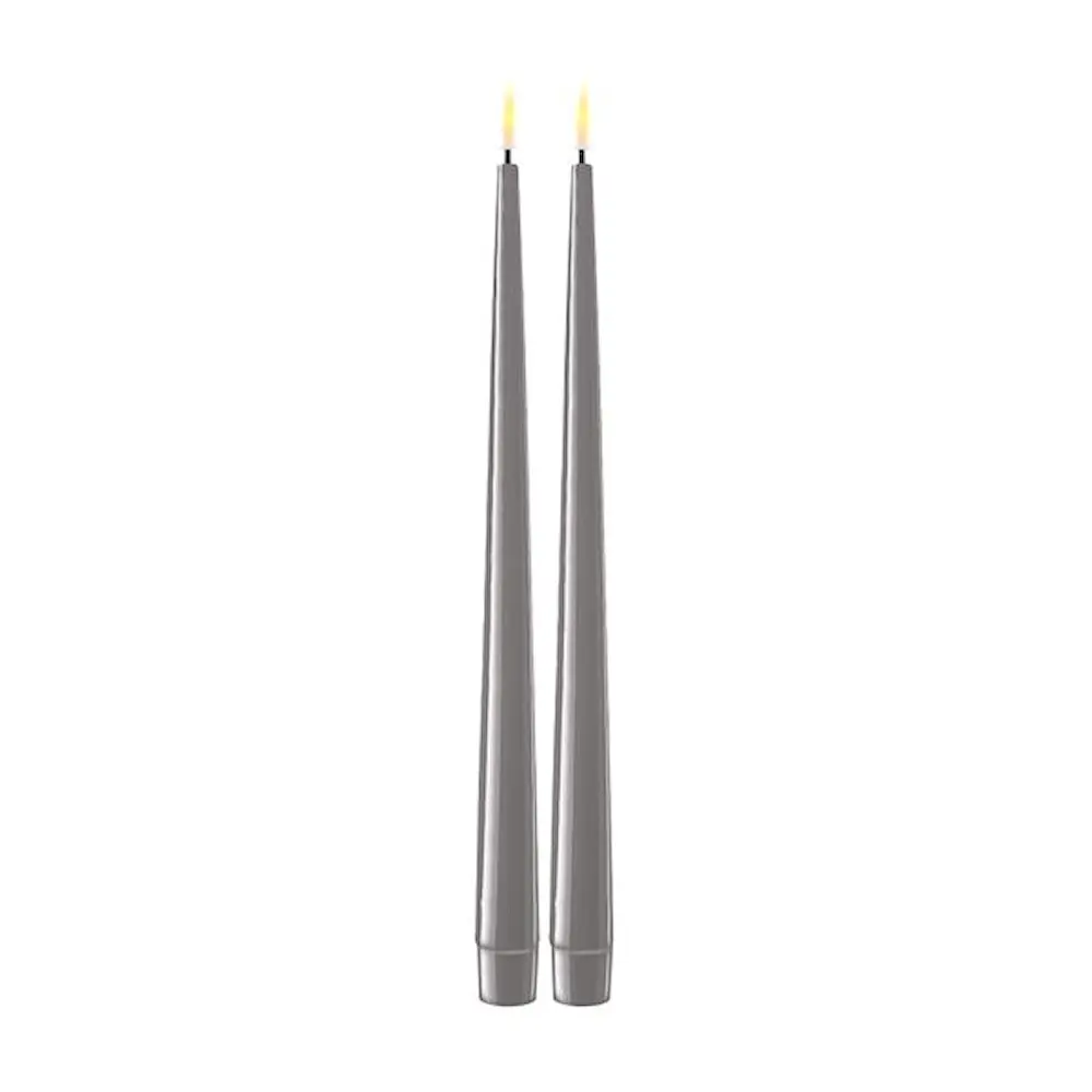LED Antiikkikynttilä 2,2x28 cm 2 kpl Harmaa
