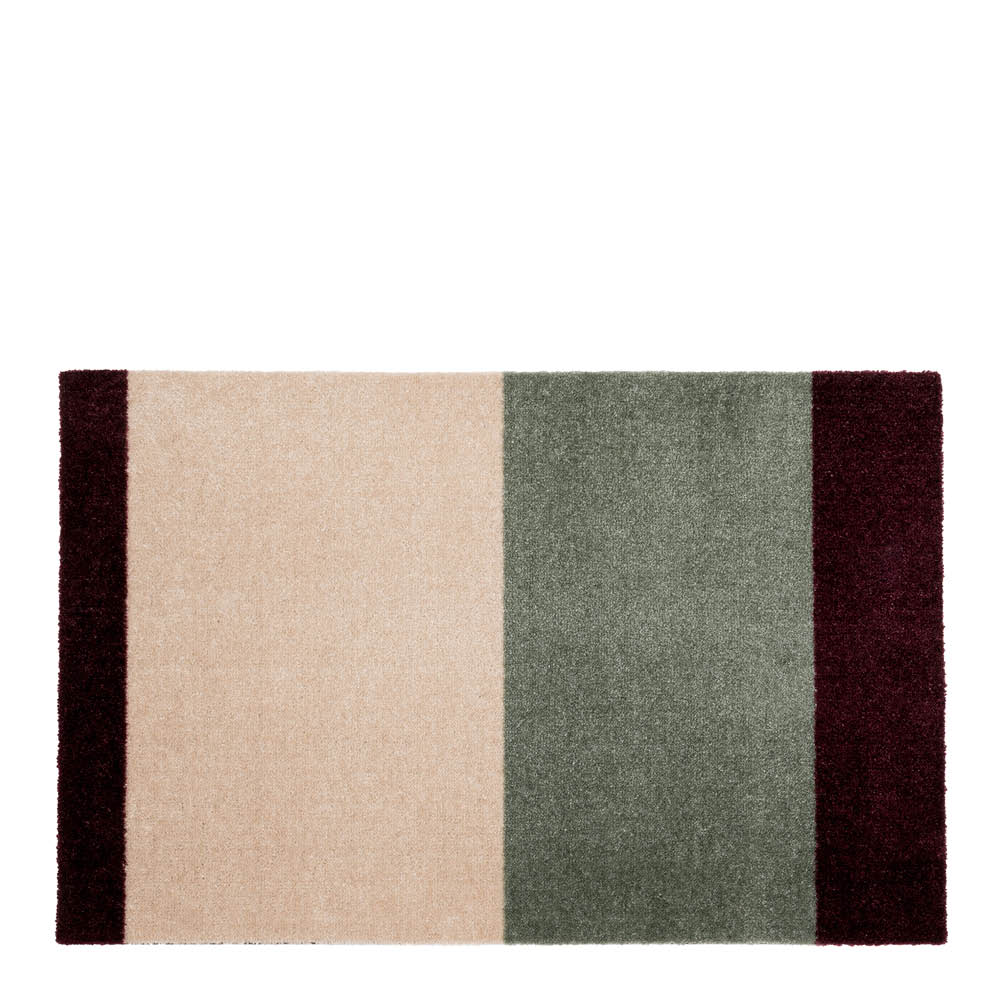 Tica Copenhagen Stripes horisontal gulvmatte 120x67 cm bordeaux/green/ivory