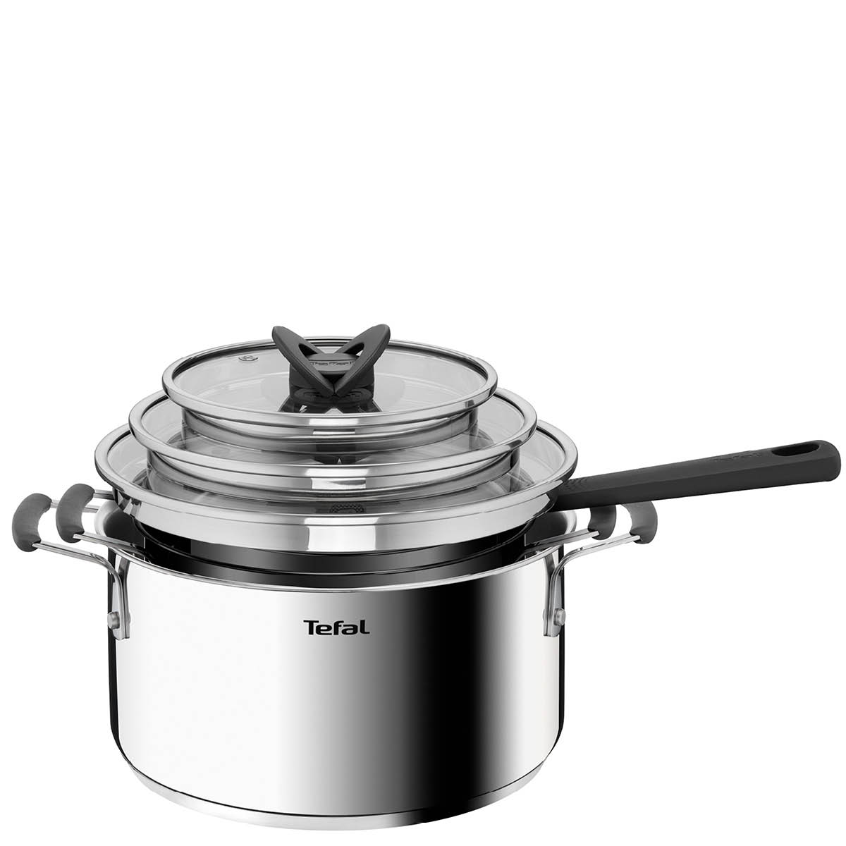 Tefal Opti'space grytesett 6 deler grå