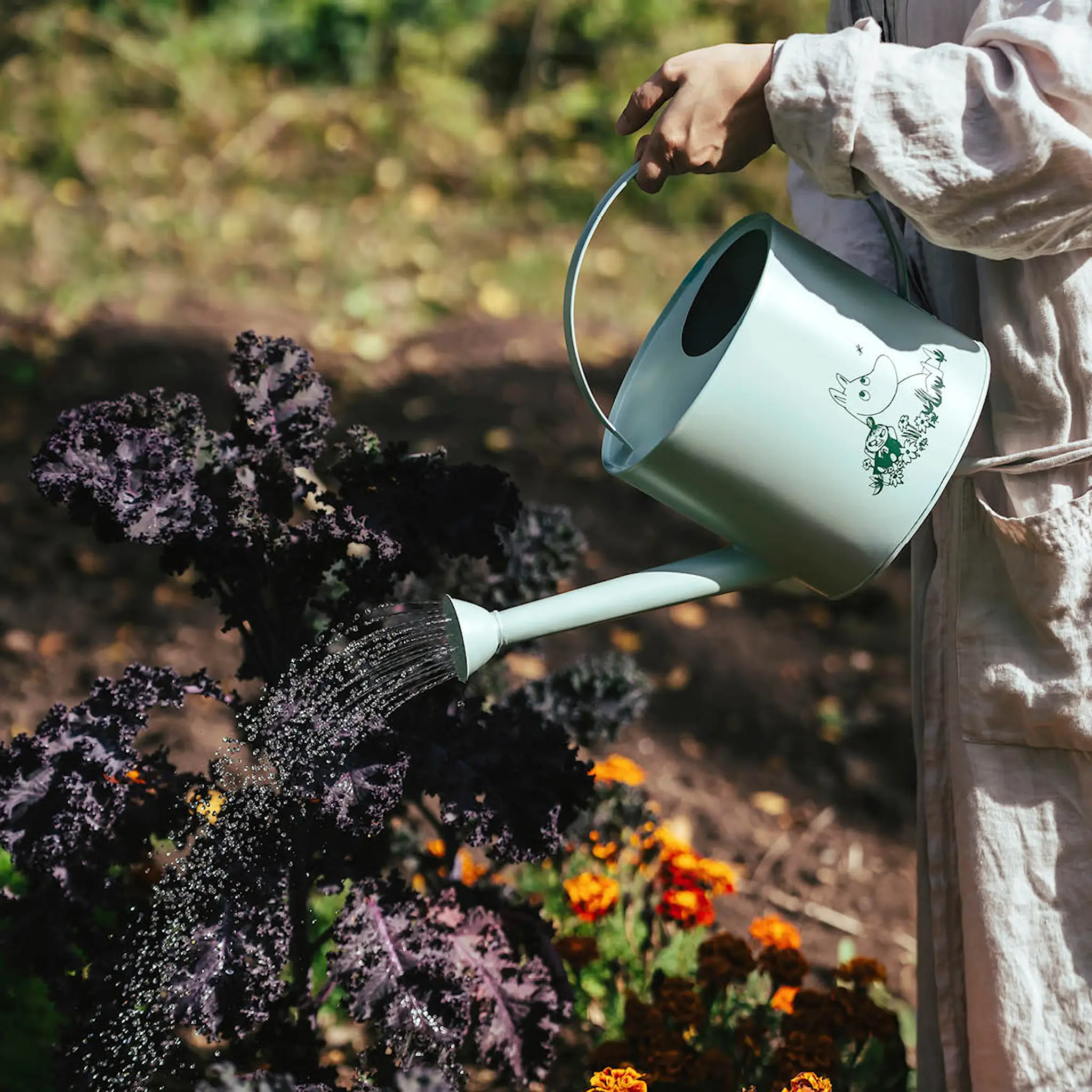 Muurla Mumin vattenkanna i plåt 4 L grön