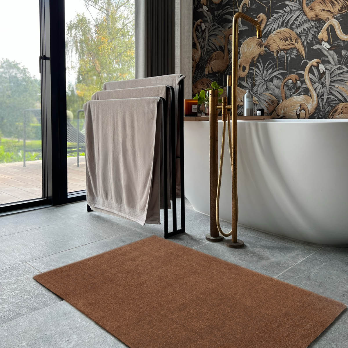 Tica Copenhagen Unicolor golvmatta 90x60 cm cognac