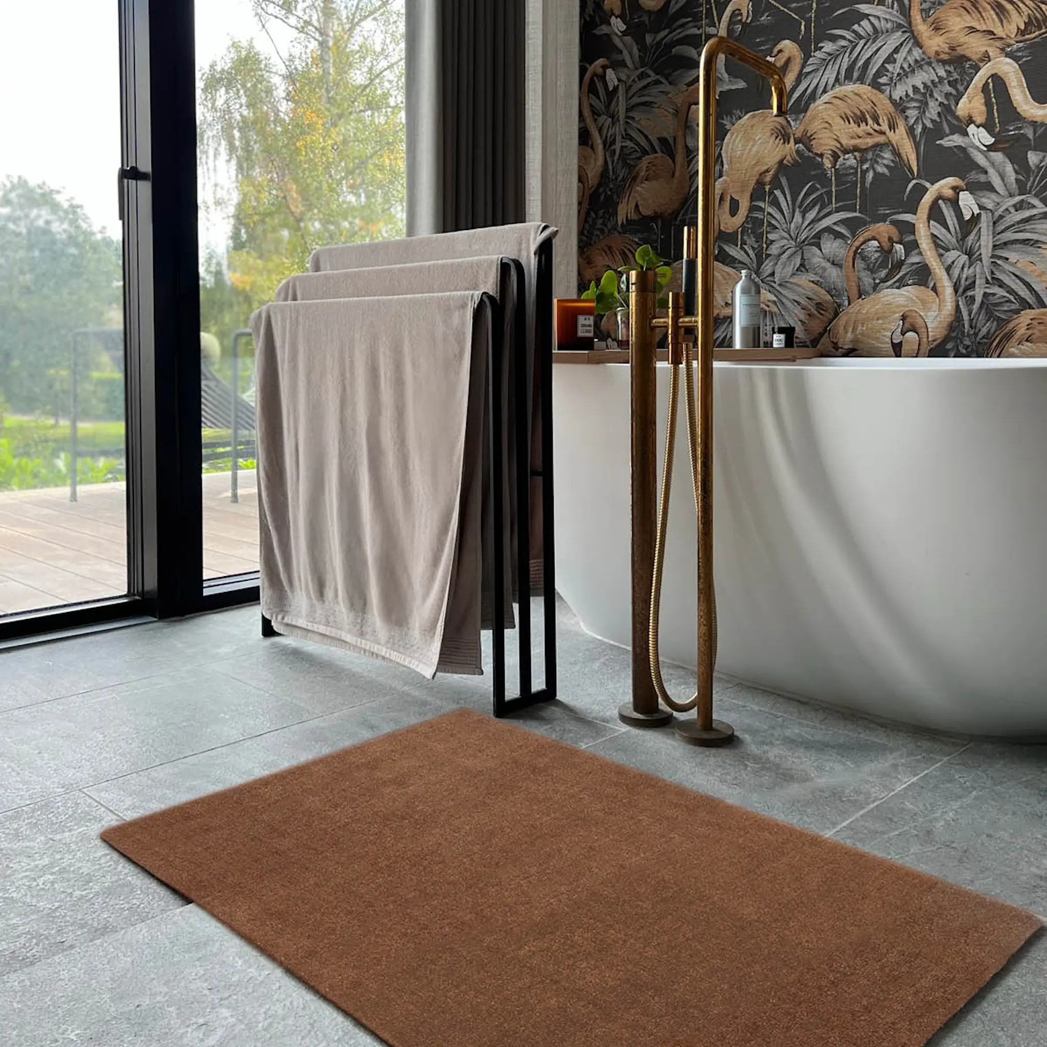 Tica Copenhagen Unicolor golvmatta 90x60 cm cognac