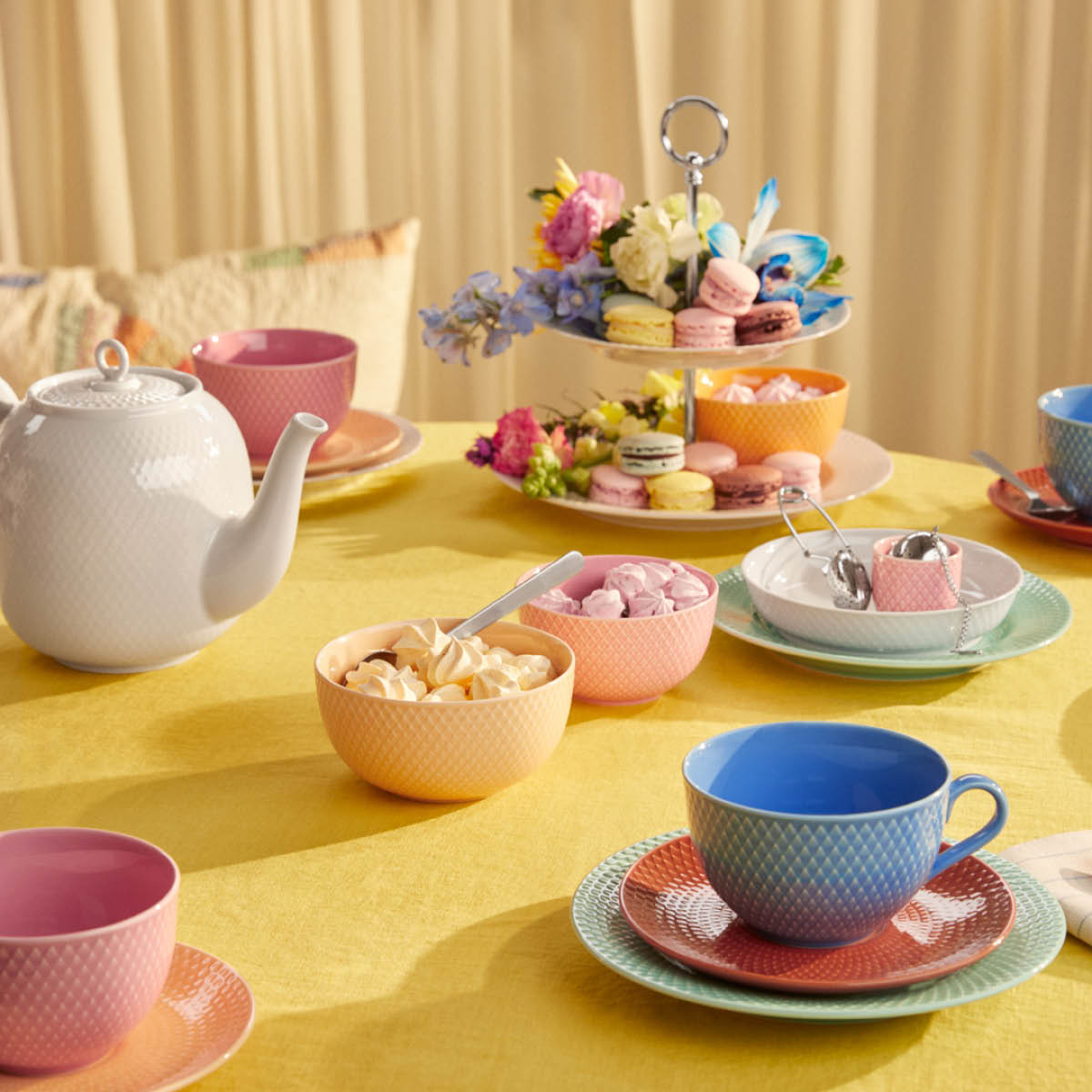 Lyngby Porcelæn Rhombe Color skål 13 cm sand