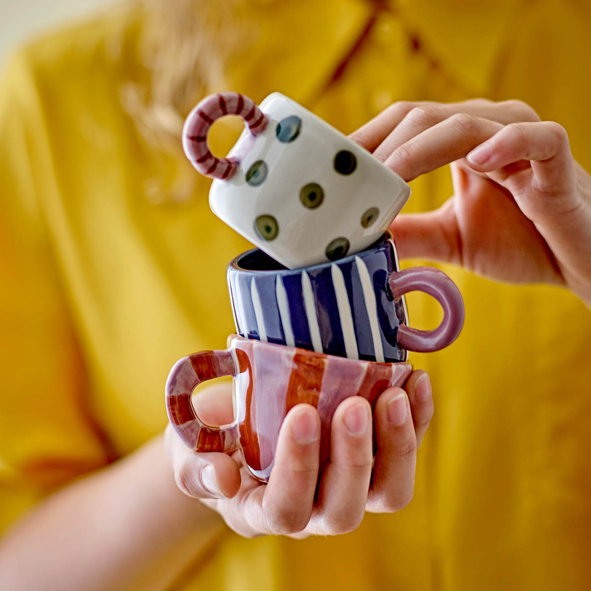 Bloomingville MINI Nini mugg 10 cl rosa/röd