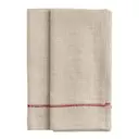 Linneservett broderad 50x50 cm 2-pack röd