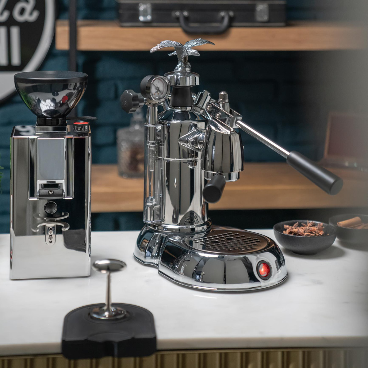 La Pavoni Kube mill kaffekvern 150g cromo polert stål