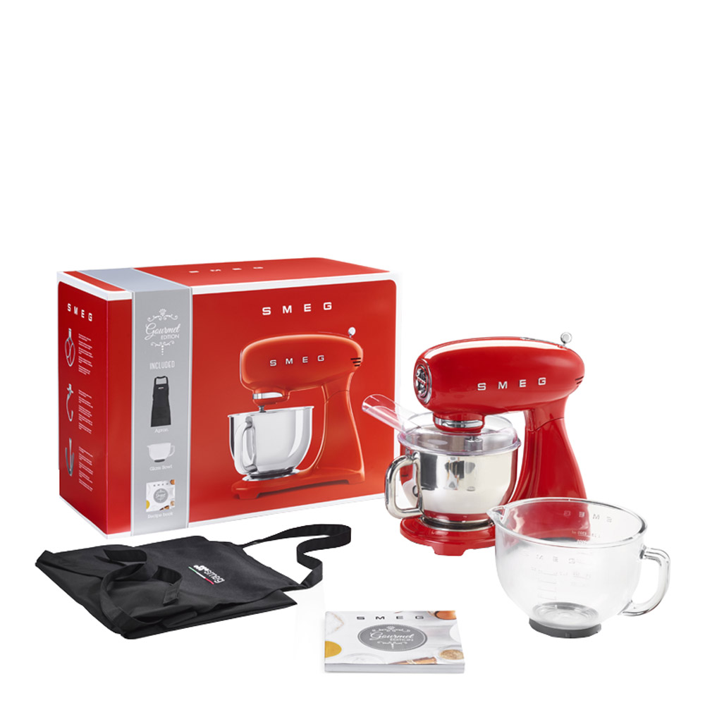 Smeg Kjøkkenmaskin SMF43RDIT 4,8L rød med glasskål