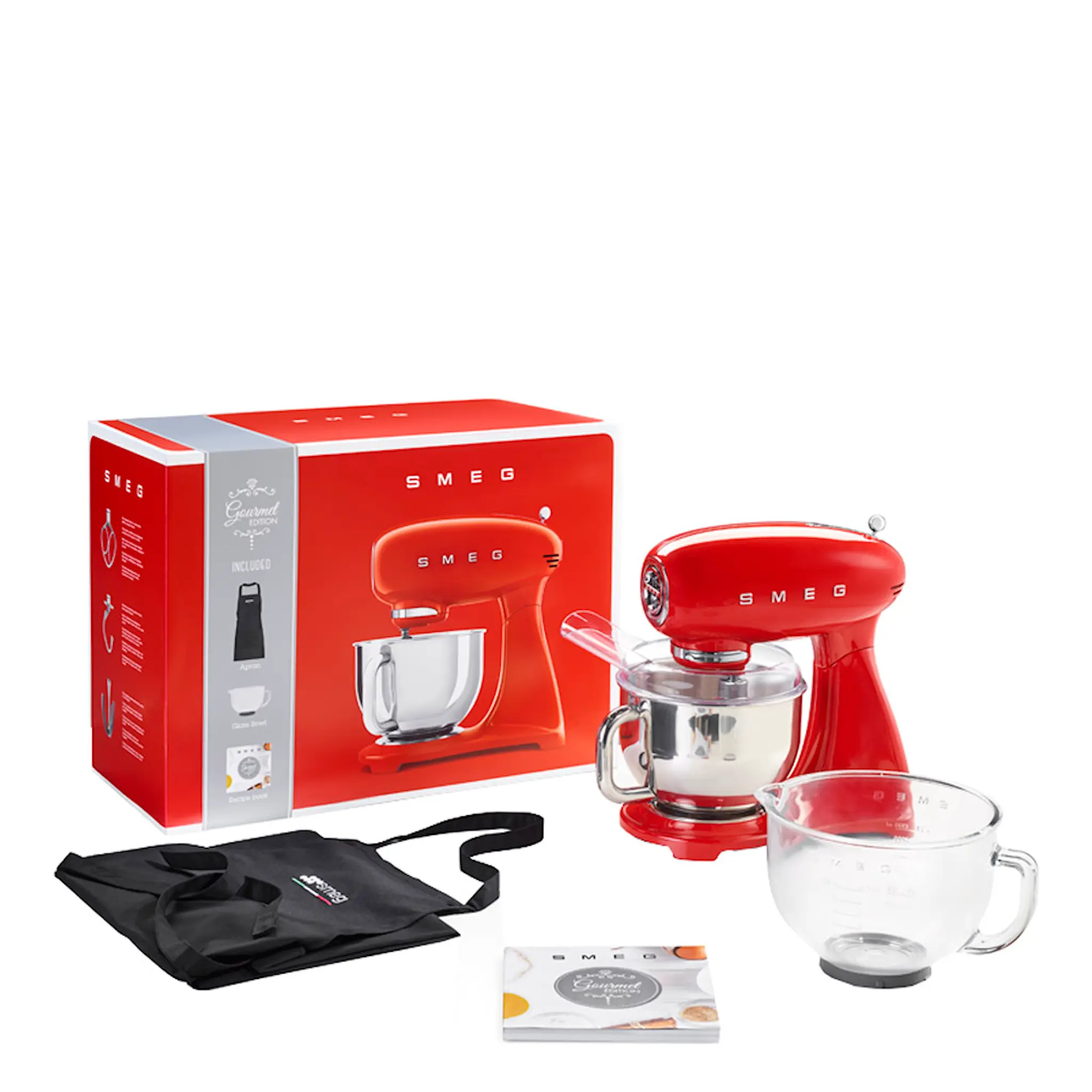 Smeg Smeg köksmaskin SMF43RDIT 4,8 L röd med glasskål