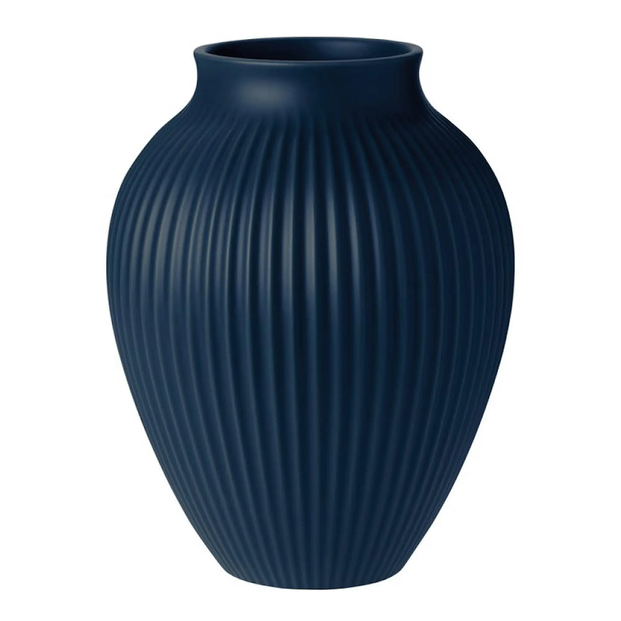 Knabstrup Keramik Ripple vase 27 cm matt mørk blå