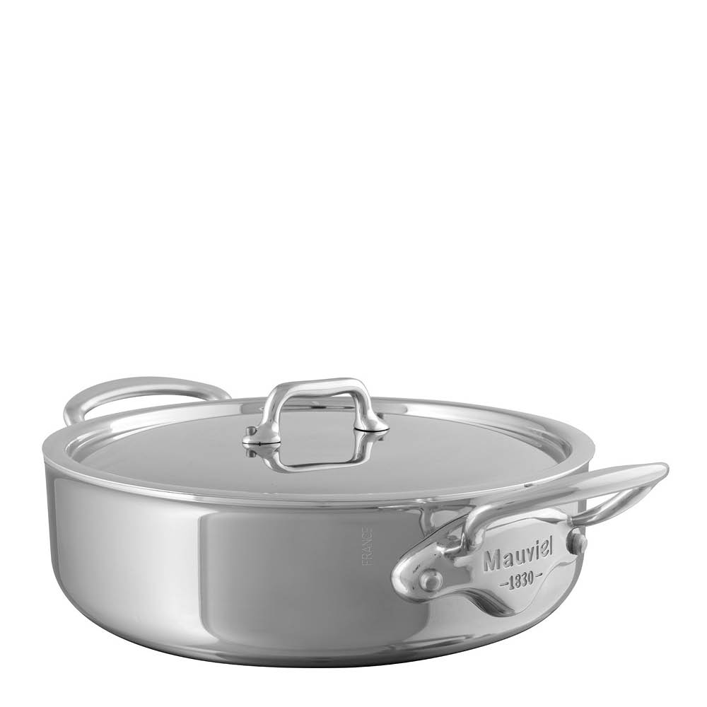 Mauviel Cook Style gryta låg 5,7 L med lock stål