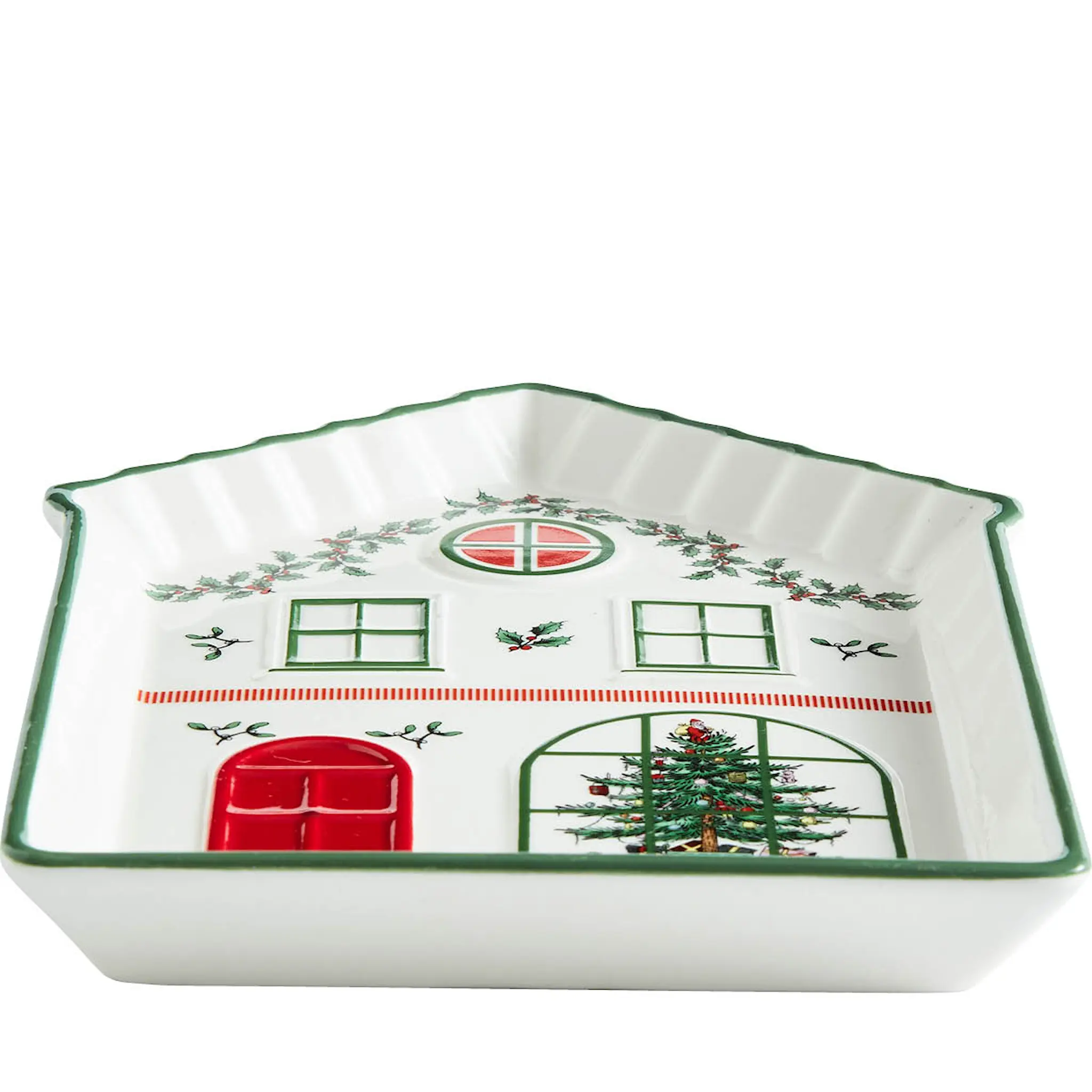 Spode Christmas Village fat 18 cm grön