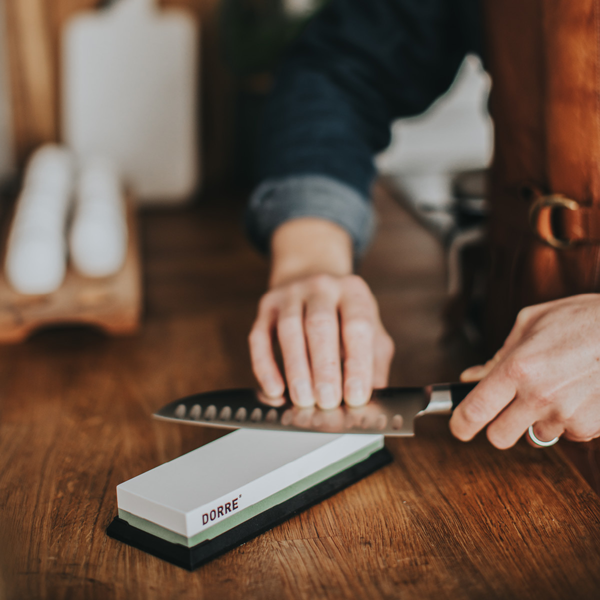 Dorre Suri slipsten 1000/3000 med gummibas 18 cm grön/blå