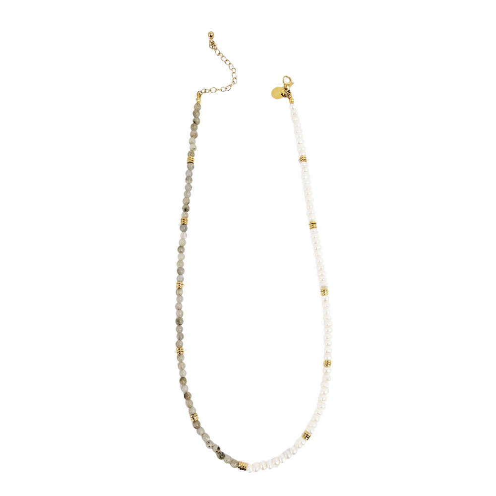 A&C Oslo AS Beige Tones halsband 42 cm guld/grön