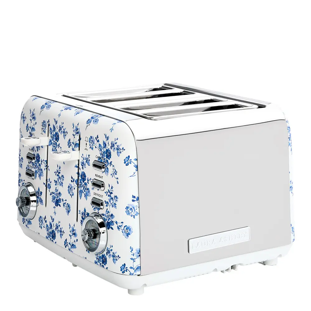 China Rose Leivänpaahdin 4 viipaletta Sininen/Valkoinen