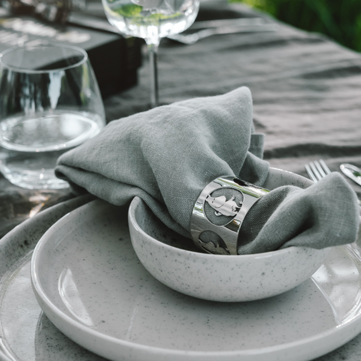 Hilke Hilke x Mumin Servettringar 5 cm 2-pack Mumintrollet Förnicklad Mässing