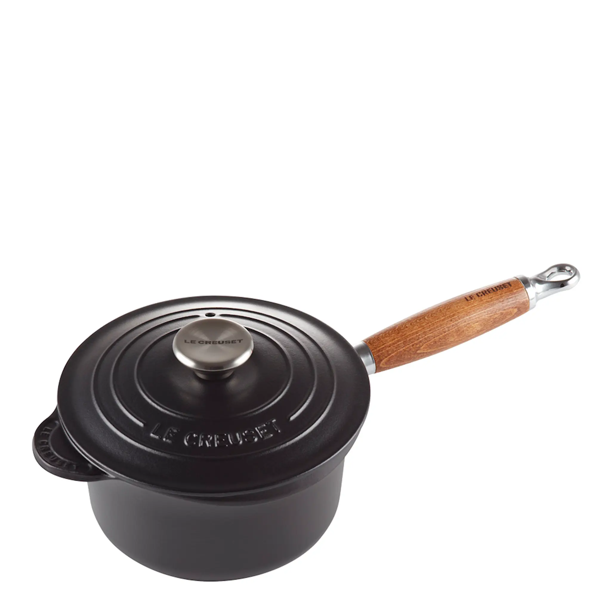 Le Creuset Signature Kastrull Trähandtag 1,8 L black