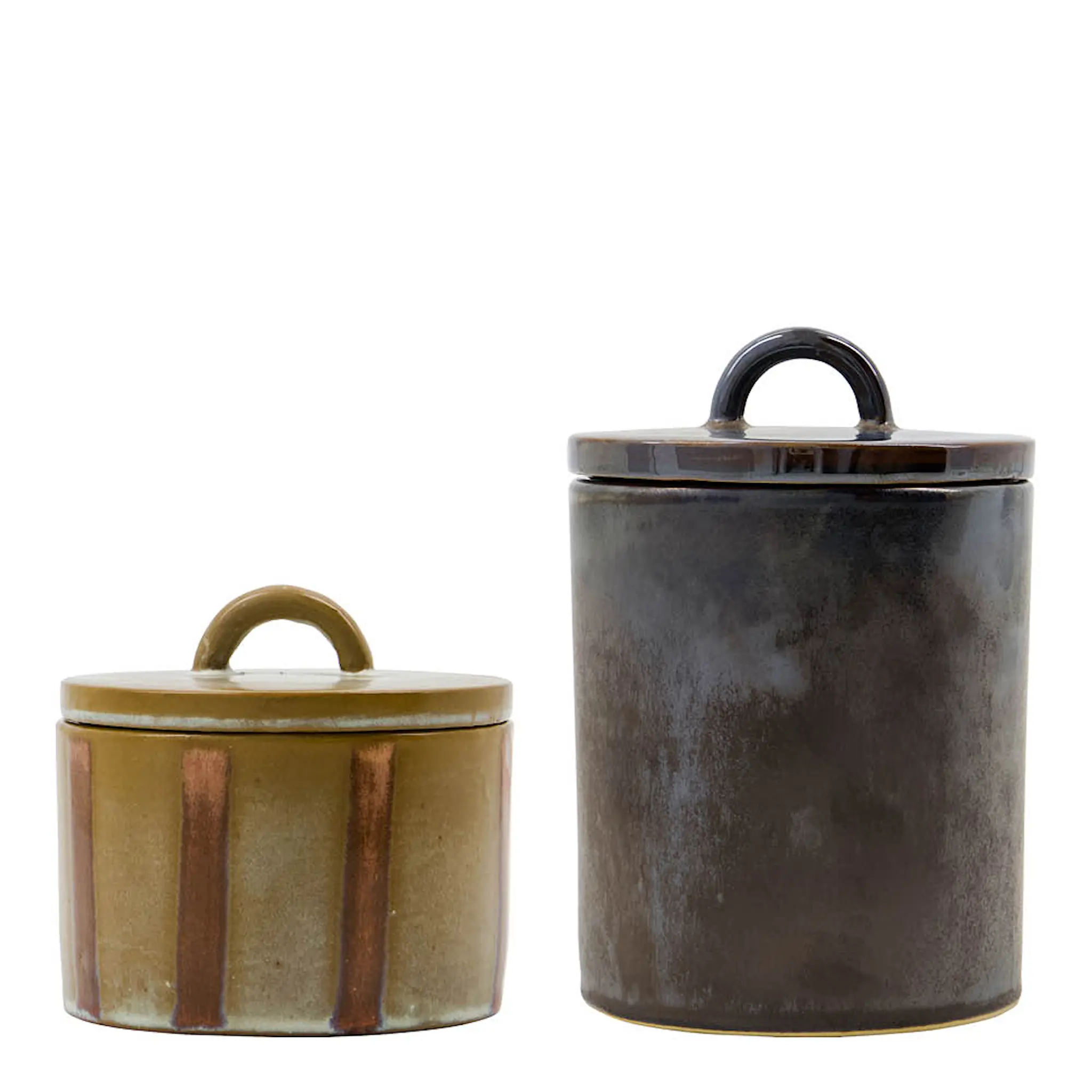 House Doctor Tallic förvaringsburk 2 delar svart/sand