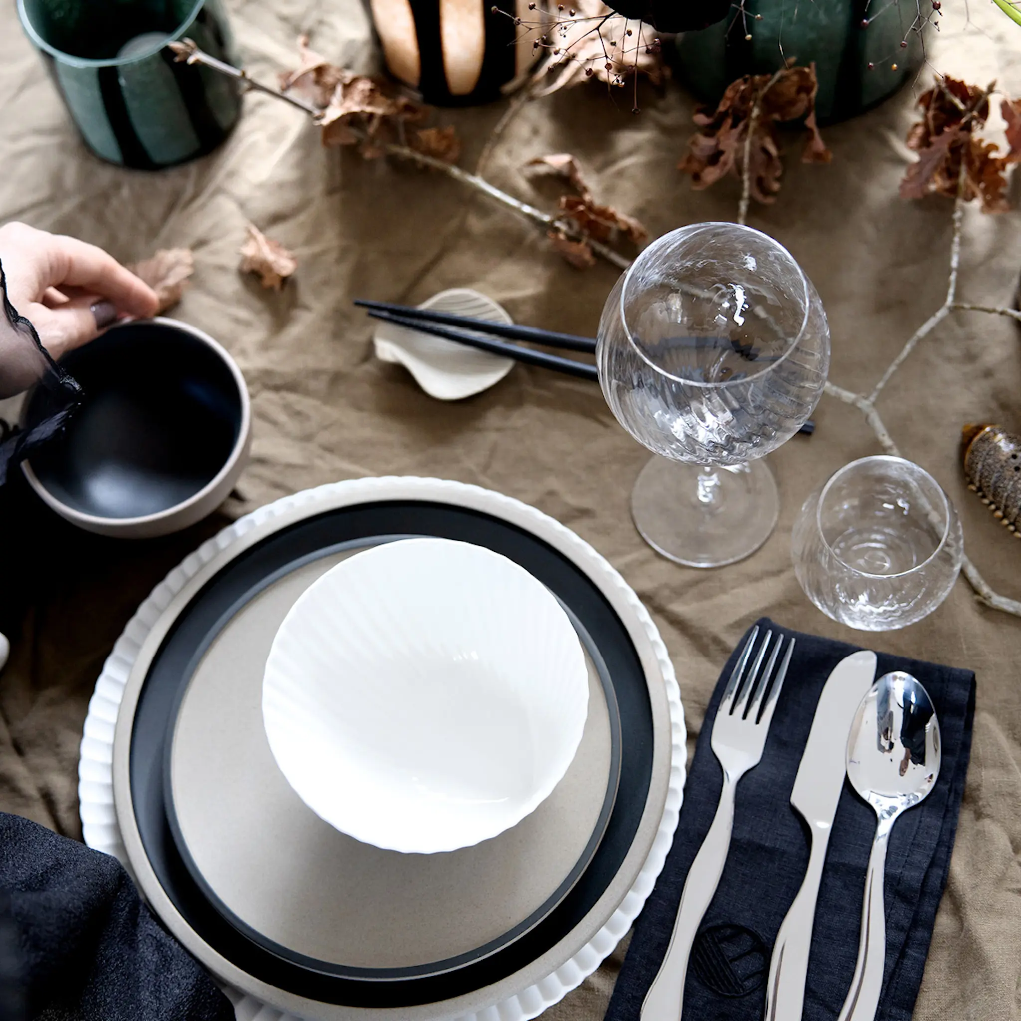 ByOn Fumiko ätpinnehållare 4-pack beige