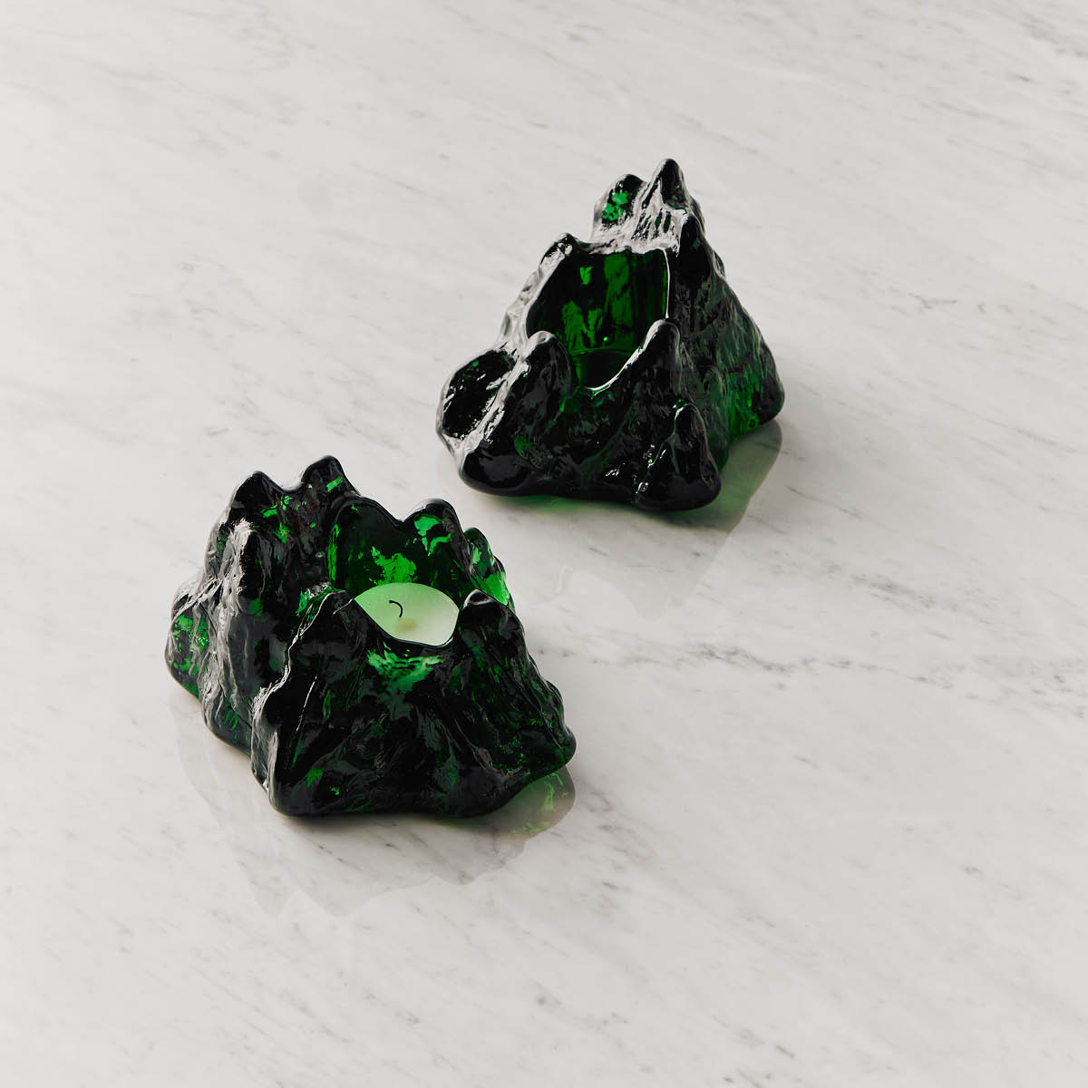 Kosta Boda Sunflower ljuslykta 11,5 cm emerald green