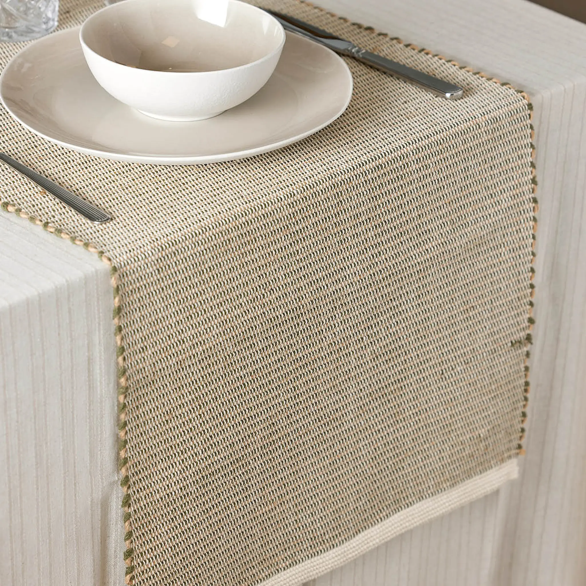 Holmen Birk løper 35x100 cm grønn