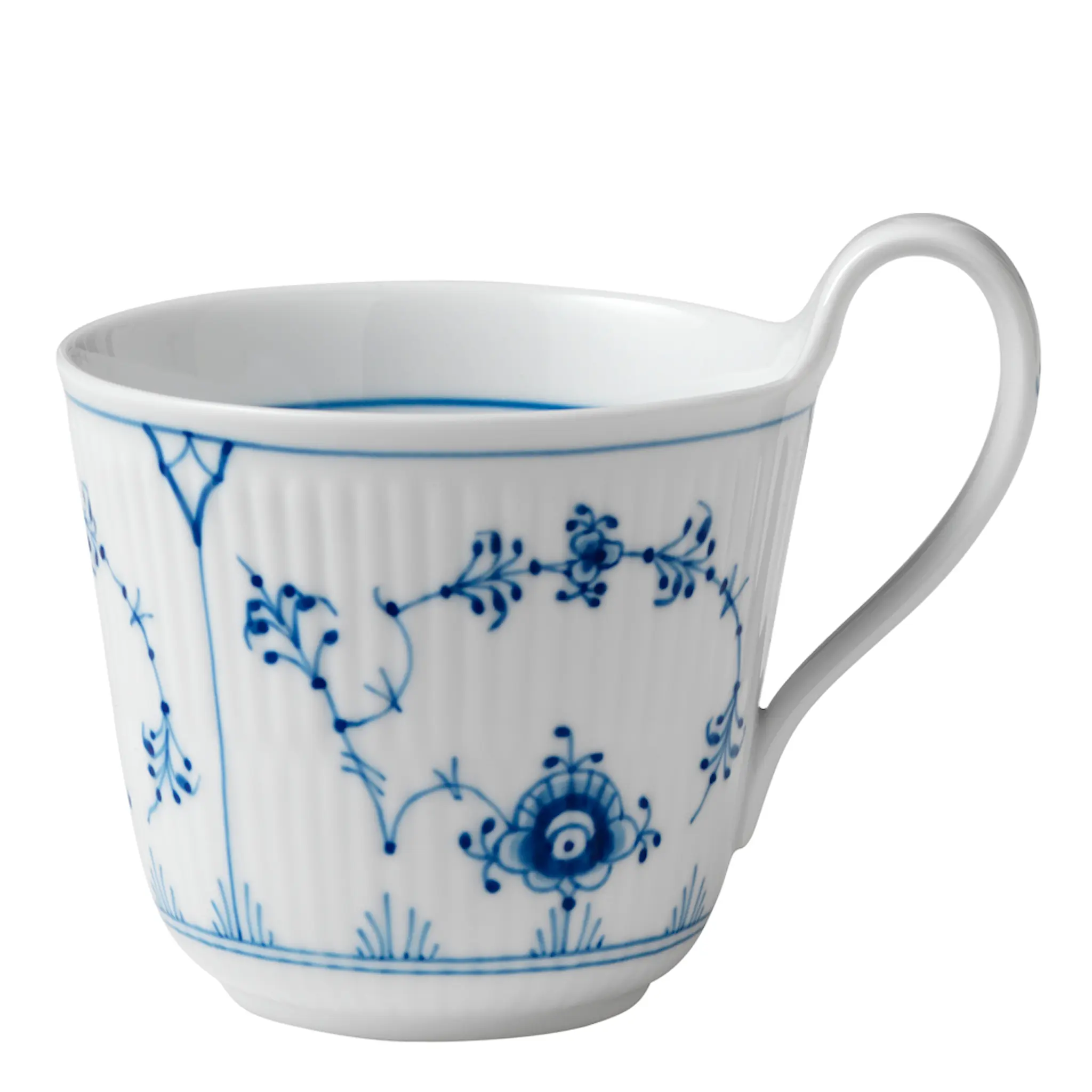 Royal Copenhagen Blue Fluted Plain kopp 33 cl högt handtag