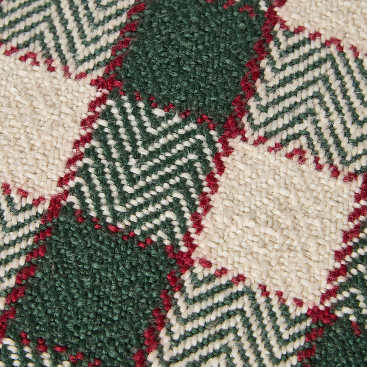 Lexington Kuddfodral med fransar 50x50 cm rutig grön/ljusbeige/röd