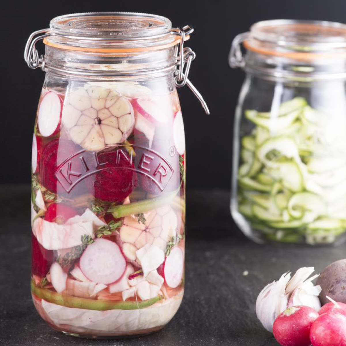 Kilner Bygel oppbevaringsglass 1,5L hengslet lokk