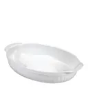 Ceramica ugnsform oval mellan 30x18x6 cm vit