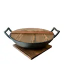 Nabe Wok Gjutjärn med glaslock 36 cm Svart