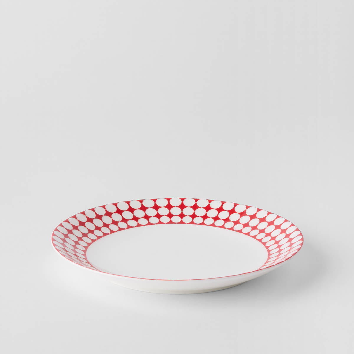 Gustafsberg Eva tallrik utan bräm 18 cm rödvit