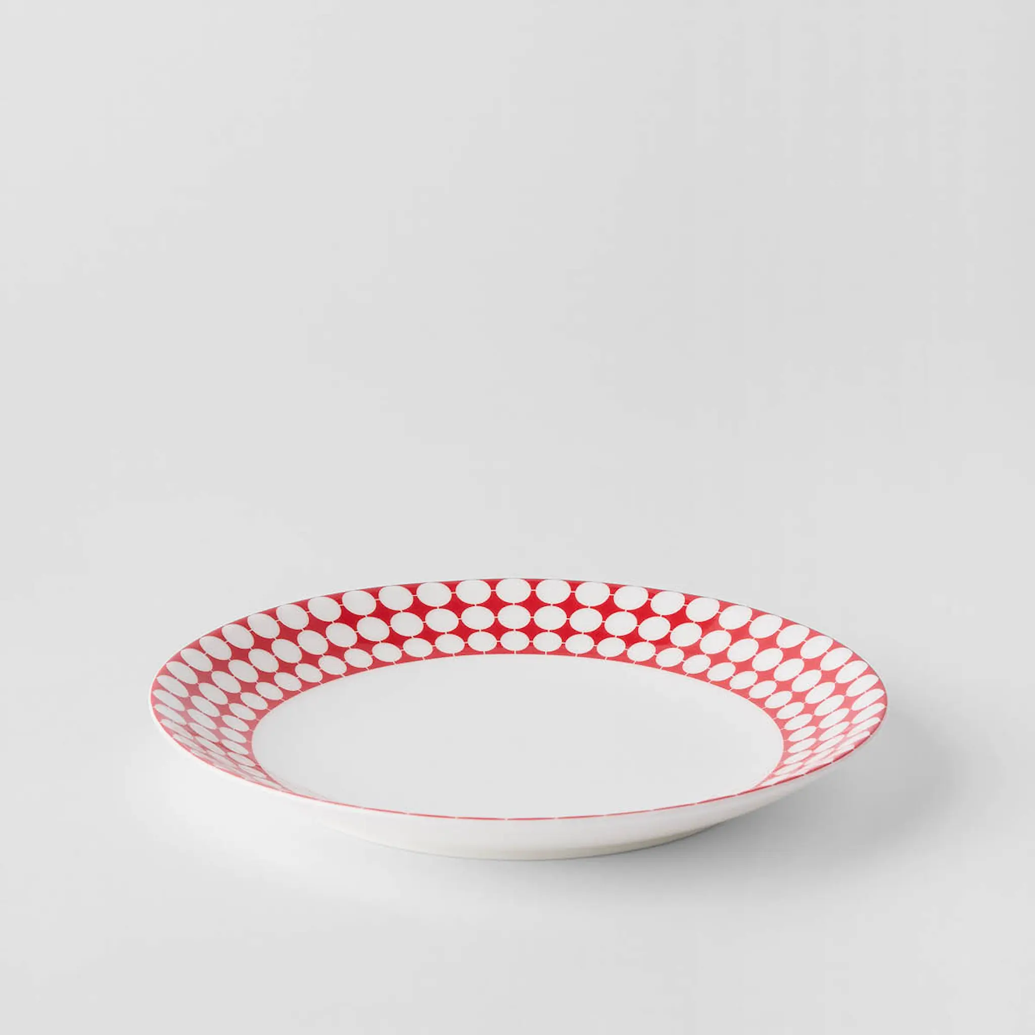 Gustafsberg Eva tallrik utan bräm 18 cm rödvit