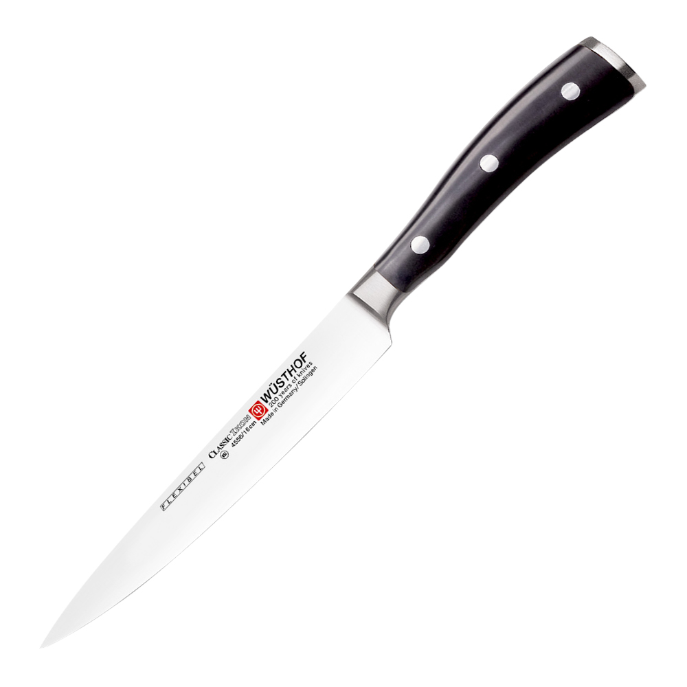 Wüsthof Classic Ikon filetkniv 16 cm fleksibelt blad svart