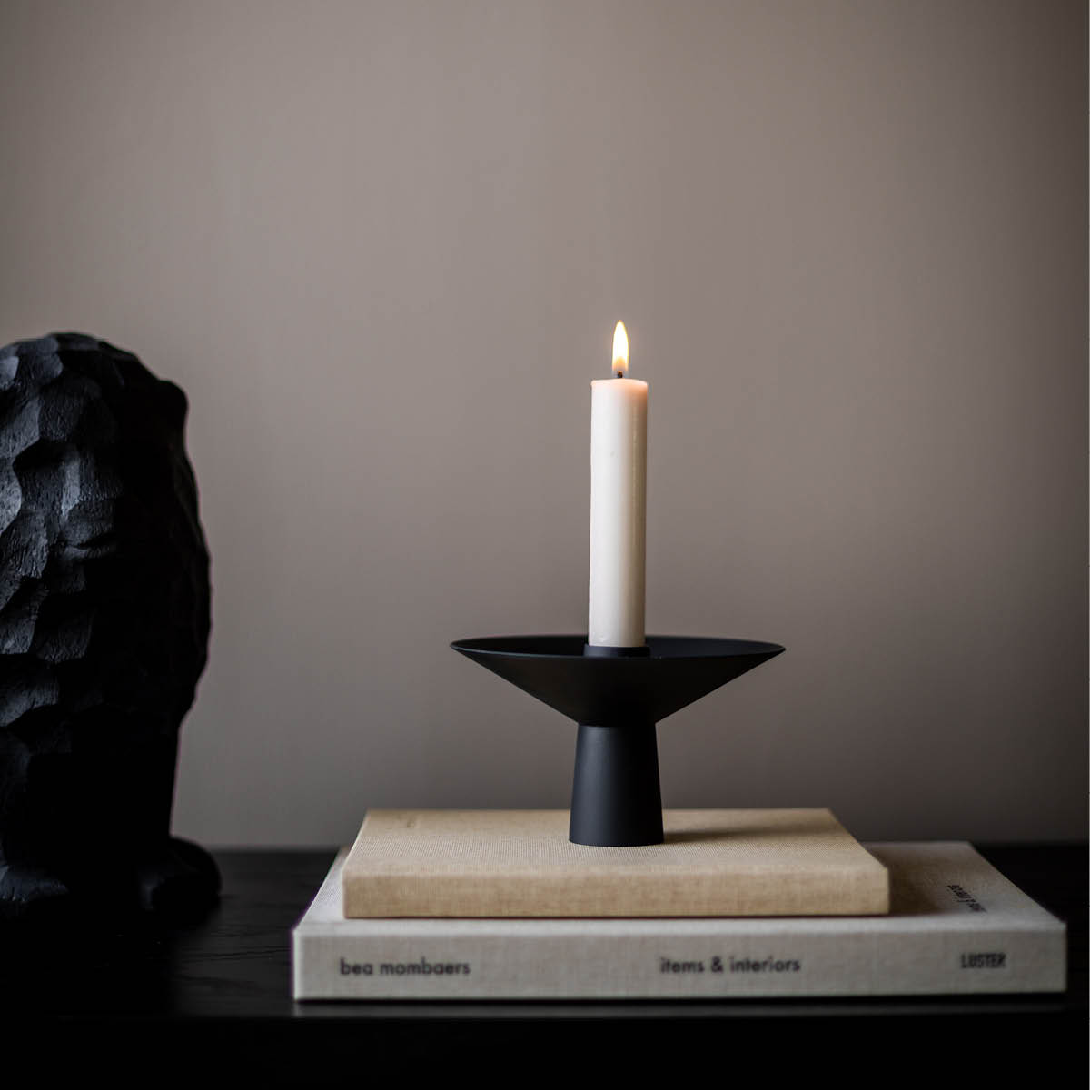 Cooee Uma lysestake 14x9,5 cm svart