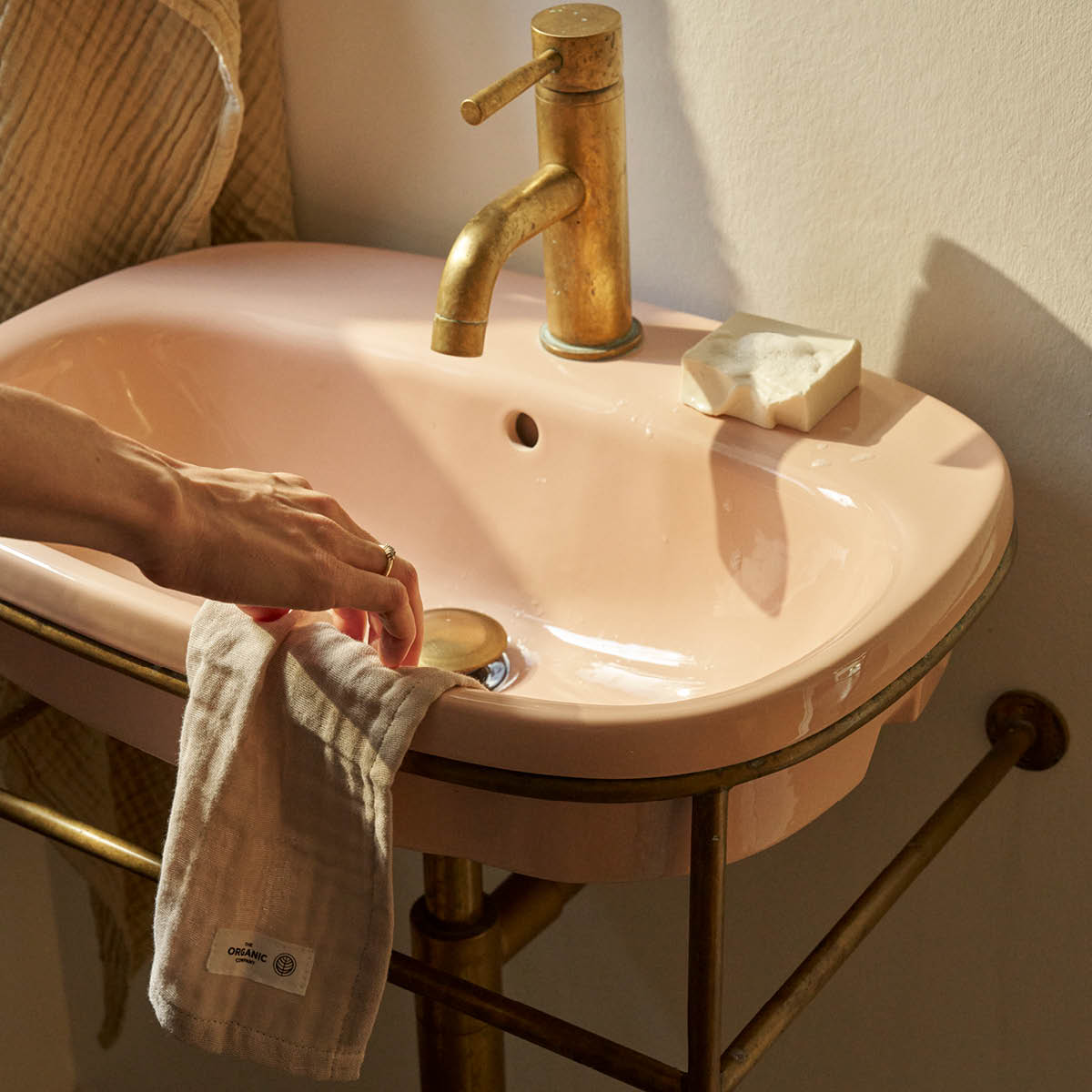 The Organic Company FINE tvättlapp 30x30 cm 3-pack stone