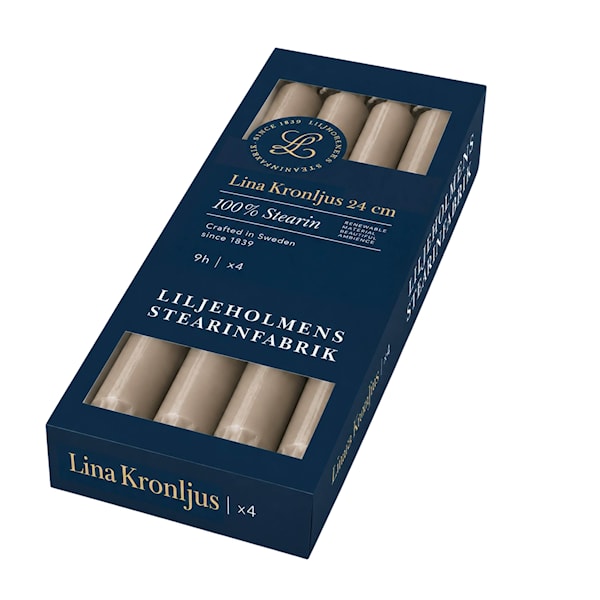 Lina kronljus 24 cm 4-pack nougat