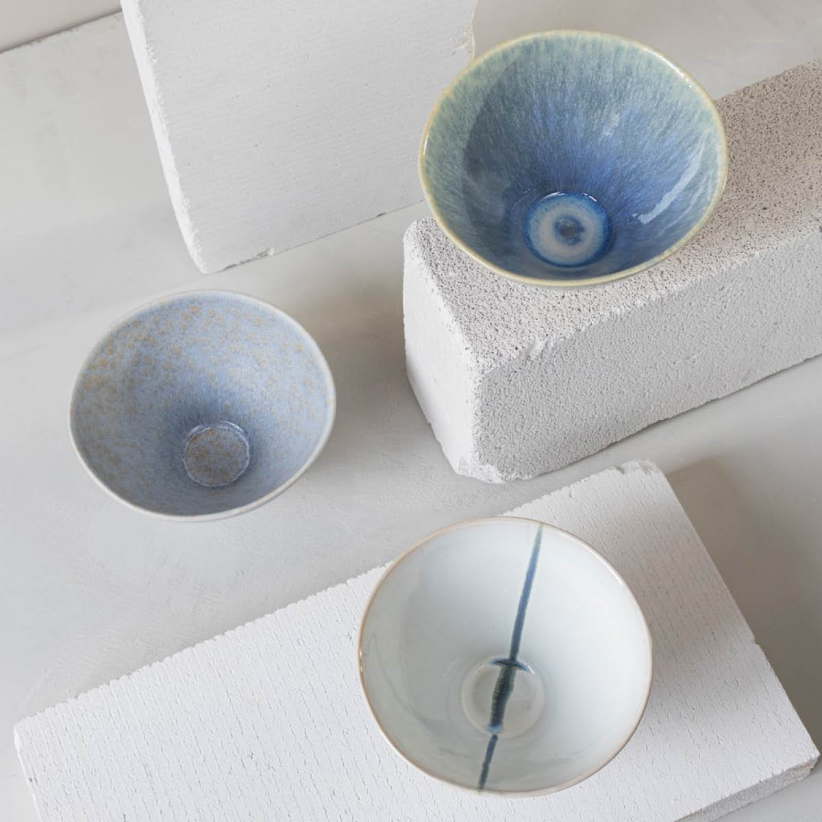 Mette Ditmer Elements skål 3-pack 9x15,5 cm blå
