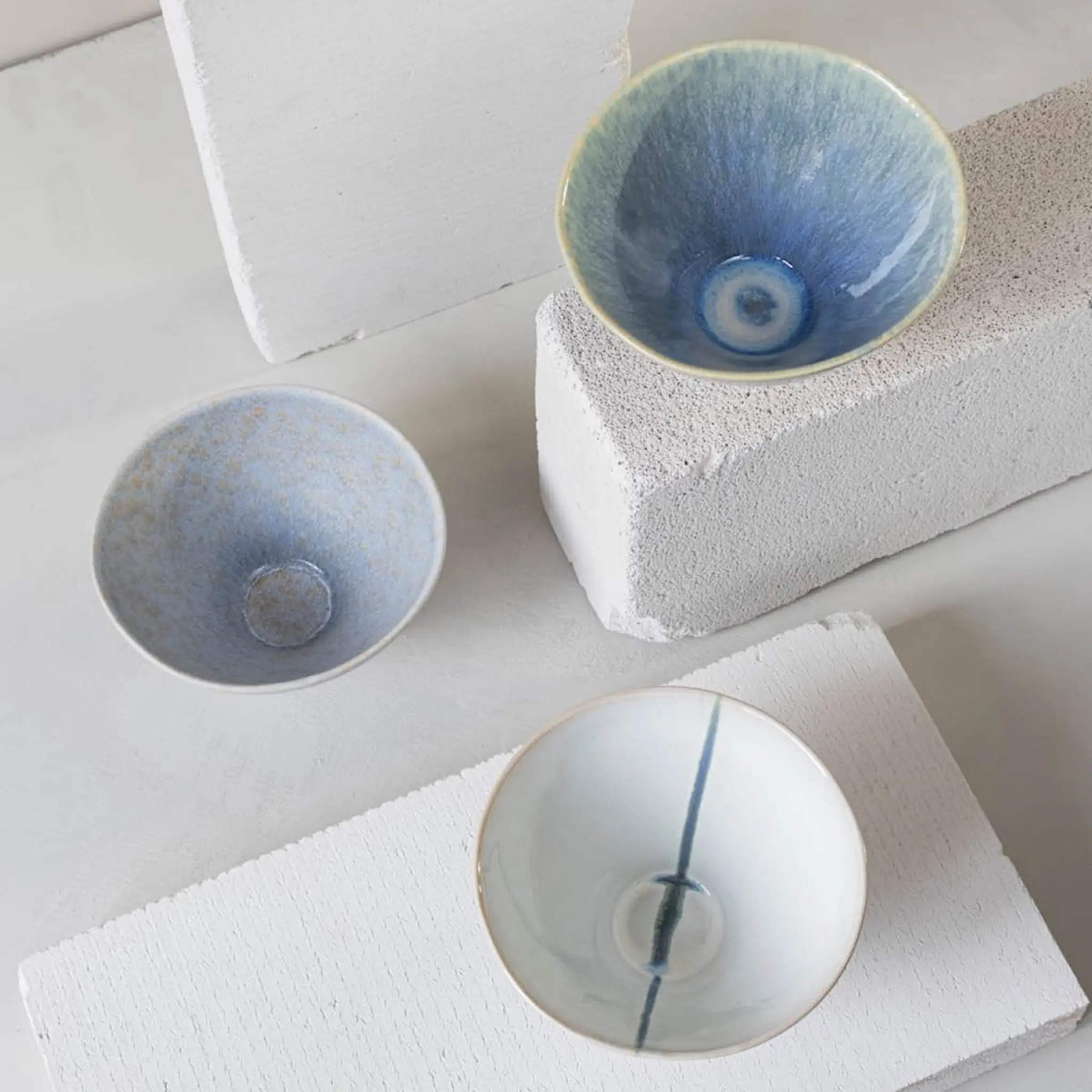 Mette Ditmer Elements skål 3-pack 9x15,5 cm blå