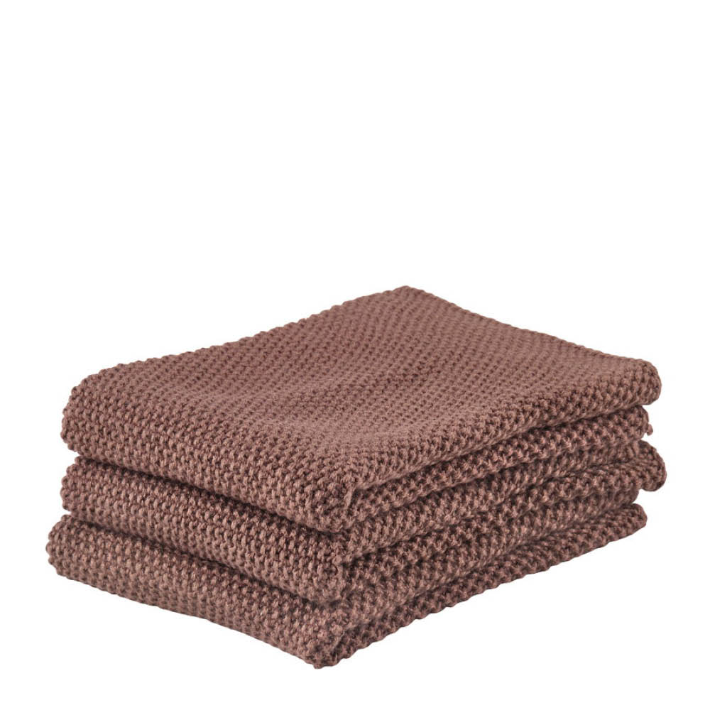 Zone Denmark Tiskirätti puuvilla 27x27 cm 3 kpl ruskea