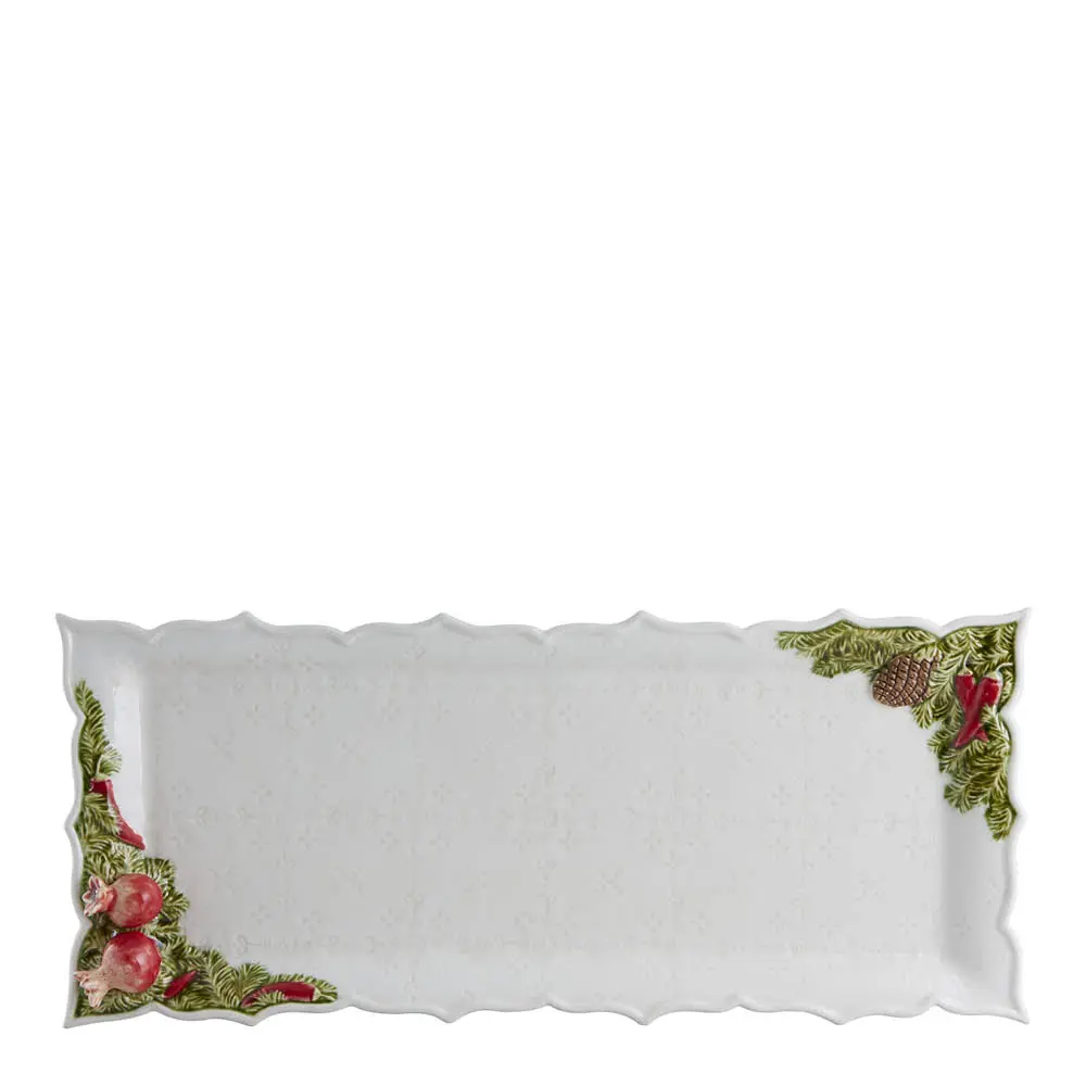Christmas Garland serveringsfat 43x18 cm hvit