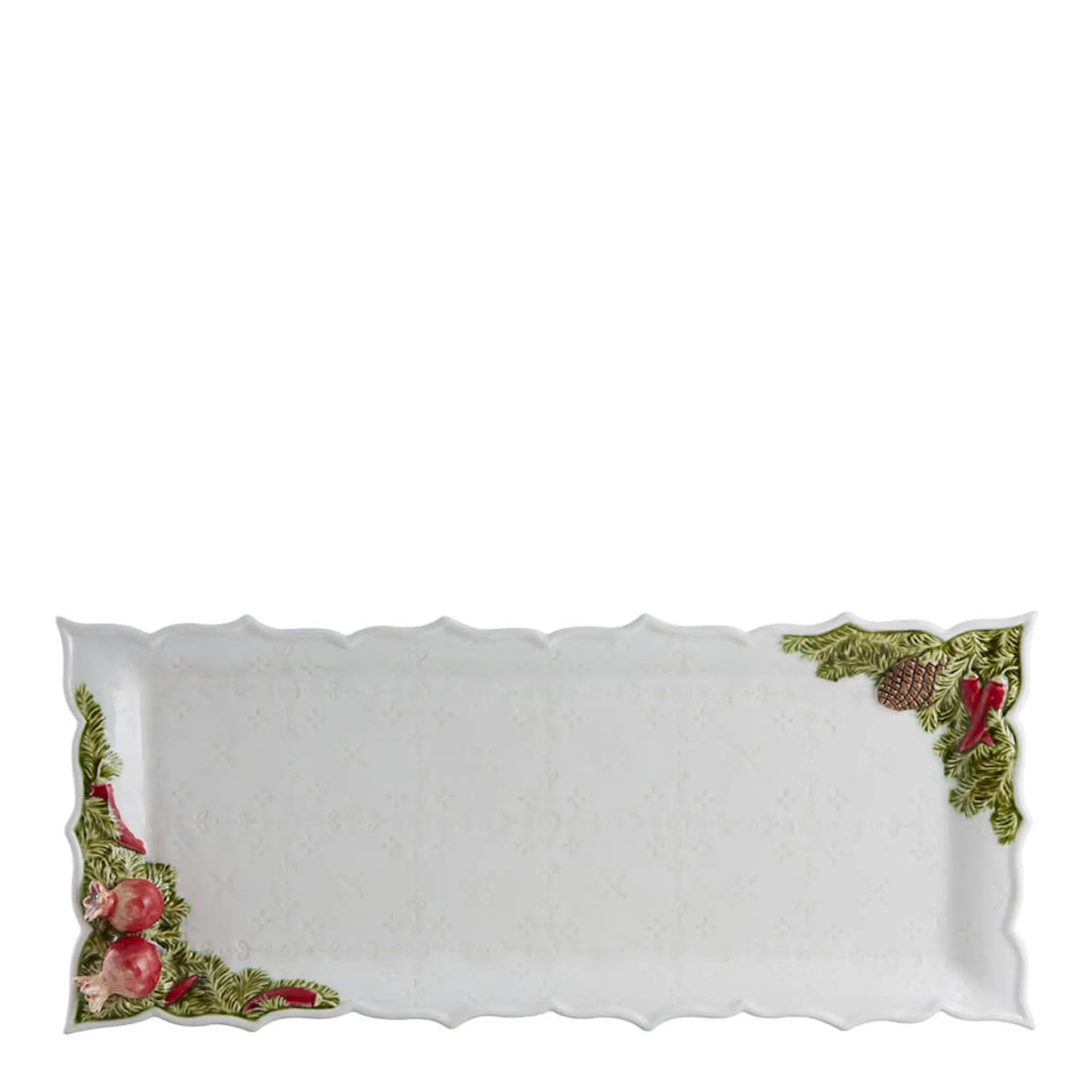 Bordallo Pinheiro Christmas Garland serveringsfat 43x18 cm vit