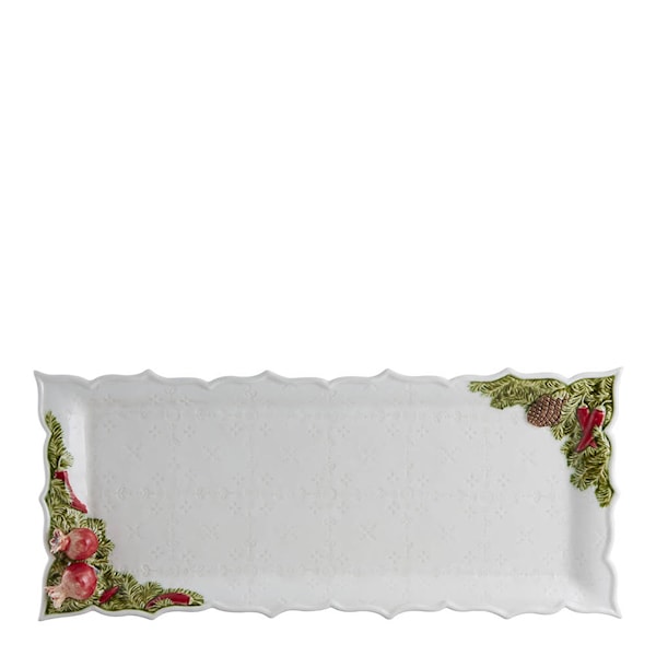Christmas Garland serveringsfat 43x18 cm vit