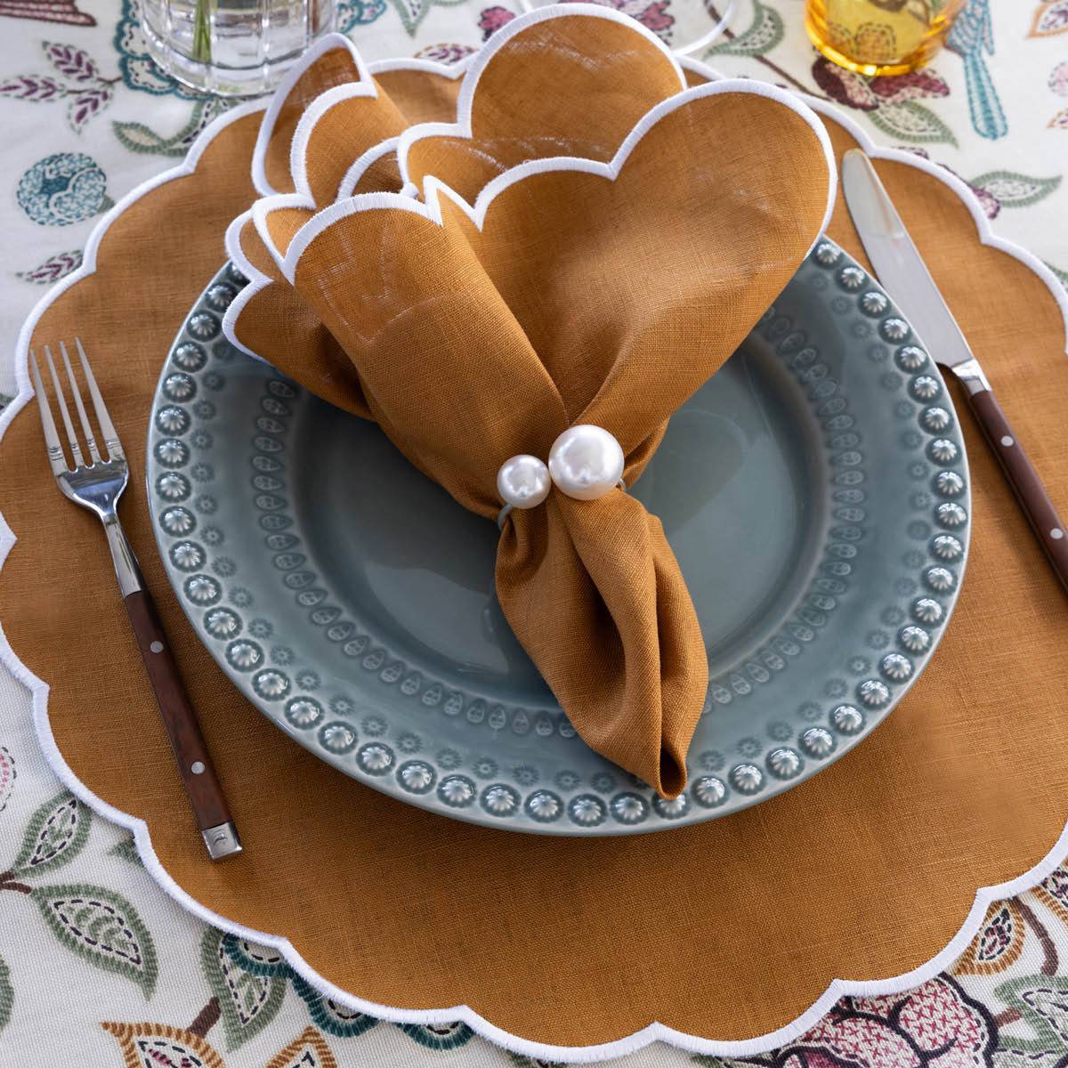 Von Norten Grace Scallop Pöytätabletti 42 cm 2 kpl Terracotta