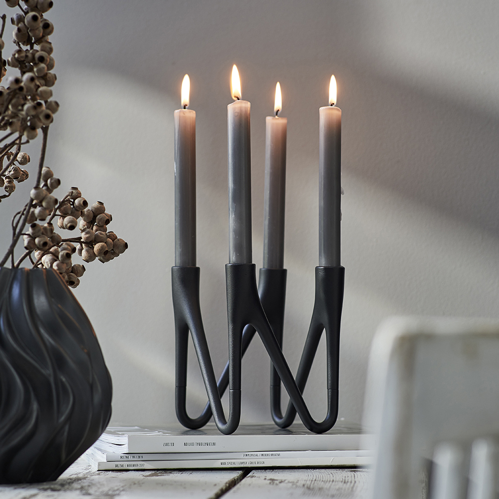 Morsö Roots Kynttilänjalka 4 kynttilää Musta