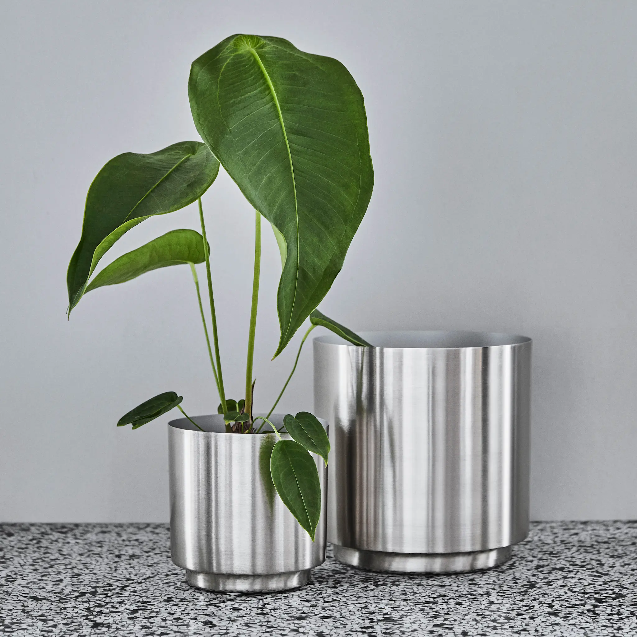 House Doctor Bailey blomkruka 2 delar 14 cm + 20 cm silverfinish