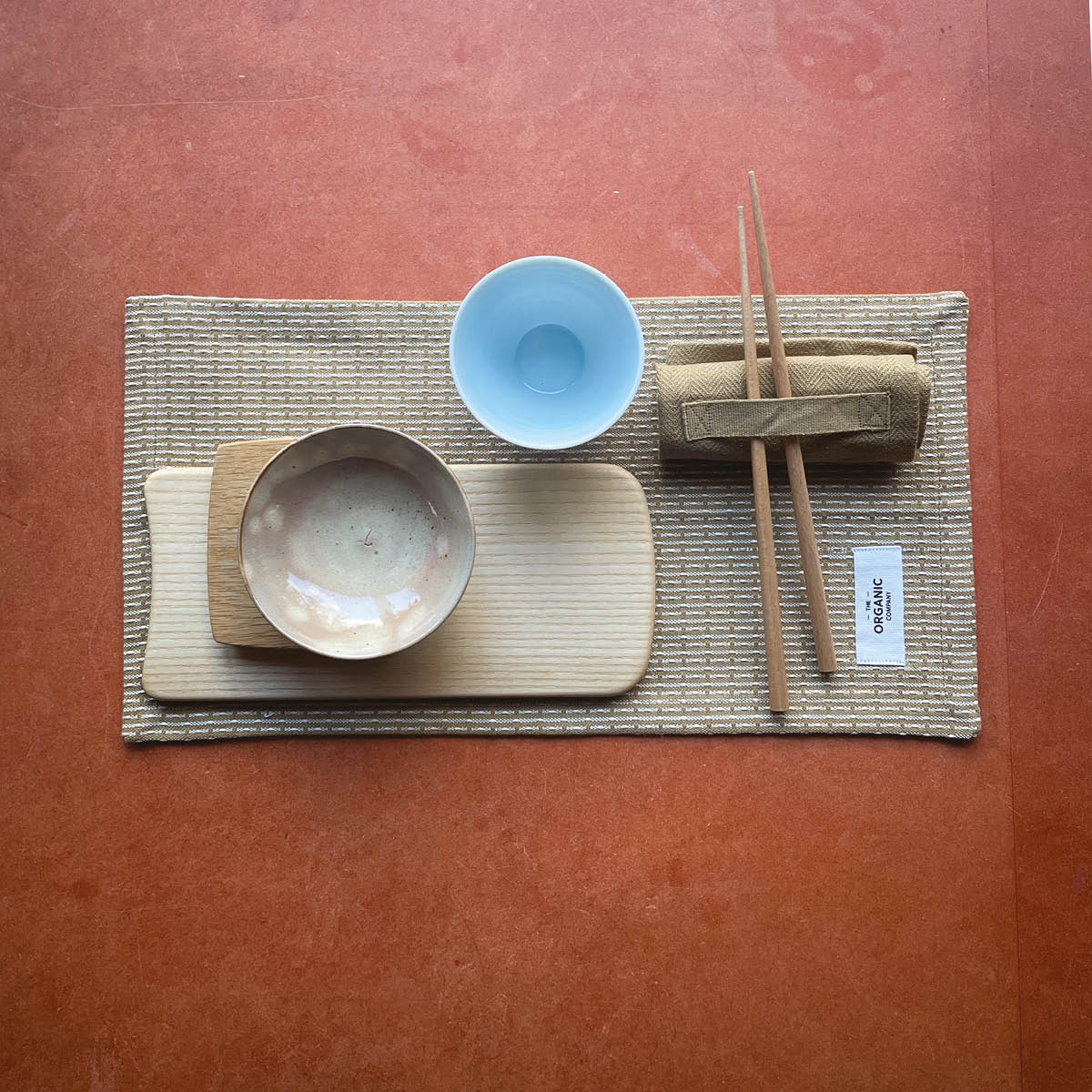 The Organic Company Serviett i bomull 20x20 cm 4 stk khaki